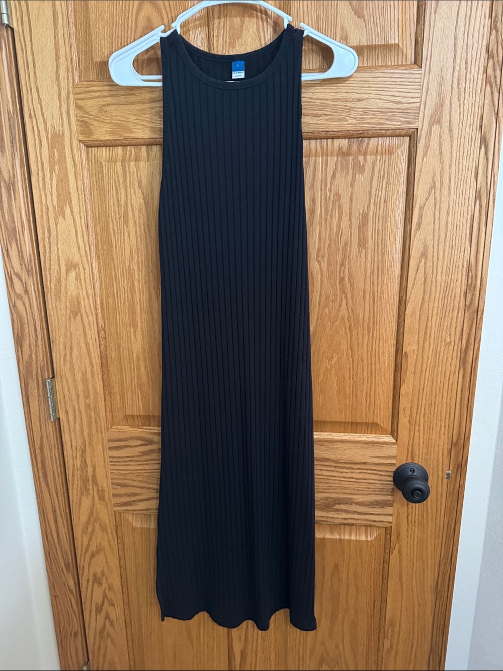 Old Navy Black Ribbed Midi Dress